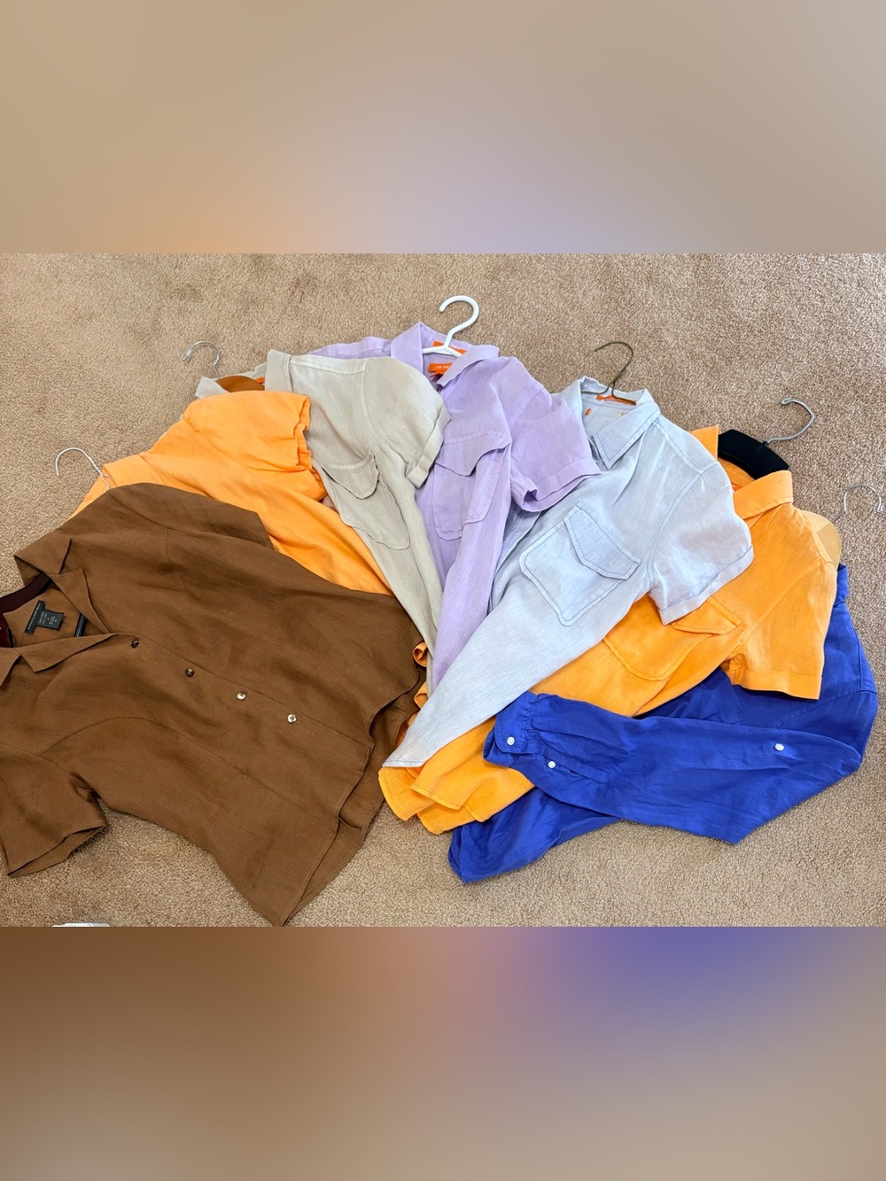 LINEN BUNDLE - 7 Classic Short-Sleeve Linen Button Shirts